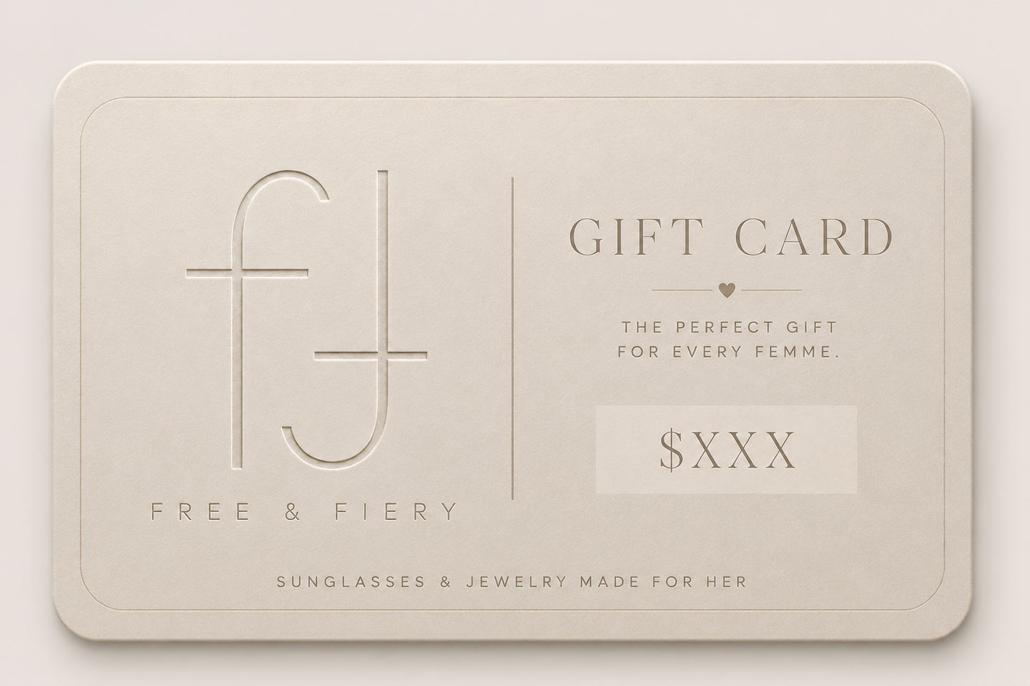Free & Fiery Gift Card- A Gift That Always Fits